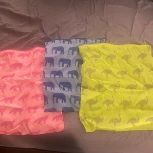 Baggy Set of Three Animal Print zip pouches